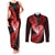 New Zealand Valentine Day Couples Matching Tank Maxi Dress and Long Sleeve Button Shirt Aotearoa Warrior and Woman Love Story Silver Fern Koru Red Style LT03 Red - Polynesian Pride