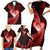 New Zealand Valentine Day Family Matching Short Sleeve Bodycon Dress and Hawaiian Shirt Aotearoa Warrior and Woman Love Story Silver Fern Koru Red Style LT03 - Polynesian Pride