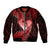 New Zealand Valentine Day Sleeve Zip Bomber Jacket Aotearoa Warrior and Woman Love Story Silver Fern Koru Red Style LT03 Unisex Red - Polynesian Pride