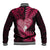 New Zealand Valentine Day Baseball Jacket Aotearoa Warrior Love Story Silver Fern Koru Pink Style LT03 - Polynesian Pride