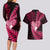 New Zealand Valentine Day Couples Matching Long Sleeve Bodycon Dress and Hawaiian Shirt Aotearoa Warrior Love Story Silver Fern Koru Pink Style LT03 - Polynesian Pride