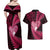 New Zealand Valentine Day Couples Matching Off Shoulder Maxi Dress and Hawaiian Shirt Aotearoa Warrior Love Story Silver Fern Koru Pink Style LT03 - Polynesian Pride