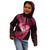 New Zealand Valentine Day Kid Hoodie Aotearoa Warrior Love Story Silver Fern Koru Pink Style LT03 - Polynesian Pride