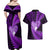 New Zealand Valentine Day Couples Matching Off Shoulder Maxi Dress and Hawaiian Shirt Aotearoa Warrior Love Story Silver Fern Koru Purple Style LT03 - Polynesian Pride