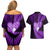 New Zealand Valentine Day Couples Matching Off Shoulder Short Dress and Hawaiian Shirt Aotearoa Warrior Love Story Silver Fern Koru Purple Style LT03 - Polynesian Pride