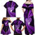 New Zealand Valentine Day Family Matching Off Shoulder Maxi Dress and Hawaiian Shirt Aotearoa Warrior Love Story Silver Fern Koru Purple Style LT03 - Polynesian Pride