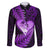 New Zealand Valentine Day Family Matching Puletasi and Hawaiian Shirt Aotearoa Warrior Love Story Silver Fern Koru Purple Style LT03 Dad's Shirt - Long Sleeve Purple - Polynesian Pride