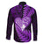 New Zealand Valentine Day Family Matching Puletasi and Hawaiian Shirt Aotearoa Warrior Love Story Silver Fern Koru Purple Style LT03 - Polynesian Pride