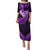 New Zealand Valentine Day Family Matching Puletasi and Hawaiian Shirt Aotearoa Warrior Love Story Silver Fern Koru Purple Style LT03 Mom's Dress Purple - Polynesian Pride