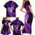 New Zealand Valentine Day Family Matching Short Sleeve Bodycon Dress and Hawaiian Shirt Aotearoa Warrior Love Story Silver Fern Koru Purple Style LT03 - Polynesian Pride