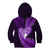 New Zealand Valentine Day Kid Hoodie Aotearoa Warrior Love Story Silver Fern Koru Purple Style LT03 - Polynesian Pride