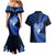 New Zealand Valentine Day Couples Matching Mermaid Dress and Hawaiian Shirt Aotearoa Warrior Love Story Silver Fern Koru Blue Style LT03 - Polynesian Pride