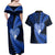 New Zealand Valentine Day Couples Matching Off Shoulder Maxi Dress and Hawaiian Shirt Aotearoa Warrior Love Story Silver Fern Koru Blue Style LT03 - Polynesian Pride