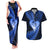 New Zealand Valentine Day Couples Matching Tank Maxi Dress and Hawaiian Shirt Aotearoa Warrior Love Story Silver Fern Koru Blue Style LT03 Blue - Polynesian Pride