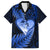 New Zealand Valentine Day Family Matching Long Sleeve Bodycon Dress and Hawaiian Shirt Aotearoa Warrior Love Story Silver Fern Koru Blue Style LT03 Dad's Shirt - Short Sleeve Blue - Polynesian Pride