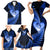 New Zealand Valentine Day Family Matching Short Sleeve Bodycon Dress and Hawaiian Shirt Aotearoa Warrior Love Story Silver Fern Koru Blue Style LT03 - Polynesian Pride