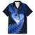 New Zealand Valentine Day Family Matching Short Sleeve Bodycon Dress and Hawaiian Shirt Aotearoa Warrior Love Story Silver Fern Koru Blue Style LT03 Dad's Shirt - Short Sleeve Blue - Polynesian Pride