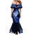 New Zealand Valentine Day Mermaid Dress Aotearoa Warrior Love Story Silver Fern Koru Blue Style LT03 - Polynesian Pride