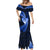 New Zealand Valentine Day Mermaid Dress Aotearoa Warrior Love Story Silver Fern Koru Blue Style LT03 - Polynesian Pride