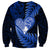 New Zealand Valentine Day Sweatshirt Aotearoa Warrior Love Story Silver Fern Koru Blue Style LT03 - Polynesian Pride