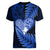 New Zealand Valentine Day Women V Neck T Shirt Aotearoa Warrior Love Story Silver Fern Koru Blue Style LT03 - Polynesian Pride