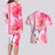 Hawaiian Cocktail Valentine Day Couples Matching Long Sleeve Bodycon Dress and Hawaiian Shirt Hibiscus Kakau Pattern Pink Version LT03 - Polynesian Pride