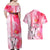 Hawaiian Cocktail Valentine Day Couples Matching Off Shoulder Maxi Dress and Hawaiian Shirt Hibiscus Kakau Pattern Pink Version LT03 - Polynesian Pride