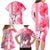 Hawaiian Cocktail Valentine Day Family Matching Long Sleeve Bodycon Dress and Hawaiian Shirt Hibiscus Kakau Pattern Pink Version LT03 - Polynesian Pride