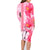 Hawaiian Cocktail Valentine Day Family Matching Long Sleeve Bodycon Dress and Hawaiian Shirt Hibiscus Kakau Pattern Pink Version LT03 - Polynesian Pride