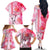 Hawaiian Cocktail Valentine Day Family Matching Off Shoulder Long Sleeve Dress and Hawaiian Shirt Hibiscus Kakau Pattern Pink Version LT03 - Polynesian Pride