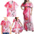 Hawaiian Cocktail Valentine Day Family Matching Off Shoulder Maxi Dress and Hawaiian Shirt Hibiscus Kakau Pattern Pink Version LT03 - Polynesian Pride