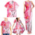 Hawaiian Cocktail Valentine Day Family Matching Tank Maxi Dress and Hawaiian Shirt Hibiscus Kakau Pattern Pink Version LT03 - Polynesian Pride