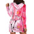 Hawaiian Cocktail Valentine Day Hoodie Dress Hibiscus Kakau Pattern Pink Version LT03 - Polynesian Pride