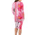 Hawaiian Cocktail Valentine Day Long Sleeve Bodycon Dress Hibiscus Kakau Pattern Pink Version LT03 - Polynesian Pride