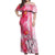 Hawaiian Cocktail Valentine Day Off Shoulder Maxi Dress Hibiscus Kakau Pattern Pink Version LT03 Women Pink - Polynesian Pride