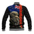 New Zealand Kiwi Soldier ANZAC Baseball Jacket Red Poppy Flower and Silver Fern Pattern LT03 - Polynesian Pride