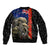 New Zealand Kiwi Soldier ANZAC Bomber Jacket Red Poppy Flower and Silver Fern Pattern LT03 - Polynesian Pride