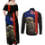 New Zealand Kiwi Soldier ANZAC Couples Matching Off Shoulder Maxi Dress and Long Sleeve Button Shirt Red Poppy Flower and Silver Fern Pattern LT03 - Polynesian Pride