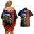 New Zealand Kiwi Soldier ANZAC Couples Matching Off Shoulder Short Dress and Hawaiian Shirt Red Poppy Flower and Silver Fern Pattern LT03 - Polynesian Pride