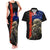 New Zealand Kiwi Soldier ANZAC Couples Matching Tank Maxi Dress and Hawaiian Shirt Red Poppy Flower and Silver Fern Pattern LT03 Black - Polynesian Pride