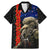 New Zealand Kiwi Soldier ANZAC Family Matching Mermaid Dress and Hawaiian Shirt Red Poppy Flower and Silver Fern Pattern LT03 Dad's Shirt - Short Sleeve Black - Polynesian Pride