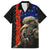 New Zealand Kiwi Soldier ANZAC Family Matching Off Shoulder Maxi Dress and Hawaiian Shirt Red Poppy Flower and Silver Fern Pattern LT03 Dad's Shirt - Short Sleeve Black - Polynesian Pride