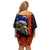 New Zealand Kiwi Soldier ANZAC Family Matching Off Shoulder Short Dress and Hawaiian Shirt Red Poppy Flower and Silver Fern Pattern LT03 - Polynesian Pride