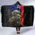 New Zealand Kiwi Soldier ANZAC Hooded Blanket Red Poppy Flower and Silver Fern Pattern LT03 - Polynesian Pride