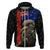 New Zealand Kiwi Soldier ANZAC Hoodie Red Poppy Flower and Silver Fern Pattern LT03 Zip Hoodie Black - Polynesian Pride