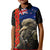 New Zealand Kiwi Soldier ANZAC Kid Polo Shirt Red Poppy Flower and Silver Fern Pattern LT03 Kid Black - Polynesian Pride