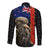 New Zealand Kiwi Soldier ANZAC Long Sleeve Button Shirt Red Poppy Flower and Silver Fern Pattern LT03 - Polynesian Pride