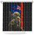 New Zealand Kiwi Soldier ANZAC Shower Curtain Red Poppy Flower and Silver Fern Pattern LT03 Black - Polynesian Pride