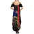 New Zealand Kiwi Soldier ANZAC Summer Maxi Dress Red Poppy Flower and Silver Fern Pattern LT03 - Polynesian Pride