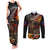 Slouch Hat and Biscuits ANZAC Couples Matching Tank Maxi Dress and Long Sleeve Button Shirt with Soldier Silver Fern LT03 Black - Polynesian Pride